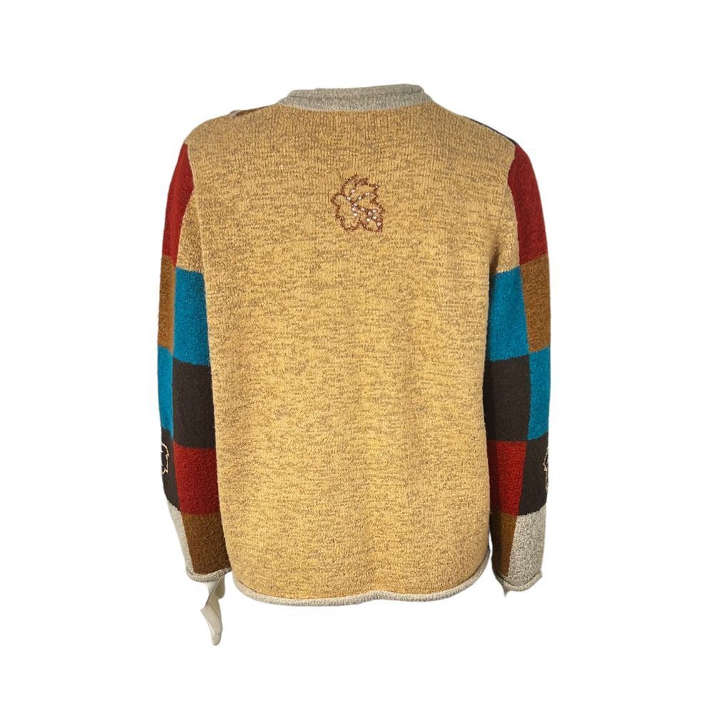 Breckenridge Patchwork Fall Leaves Button Cardiga… - image 3